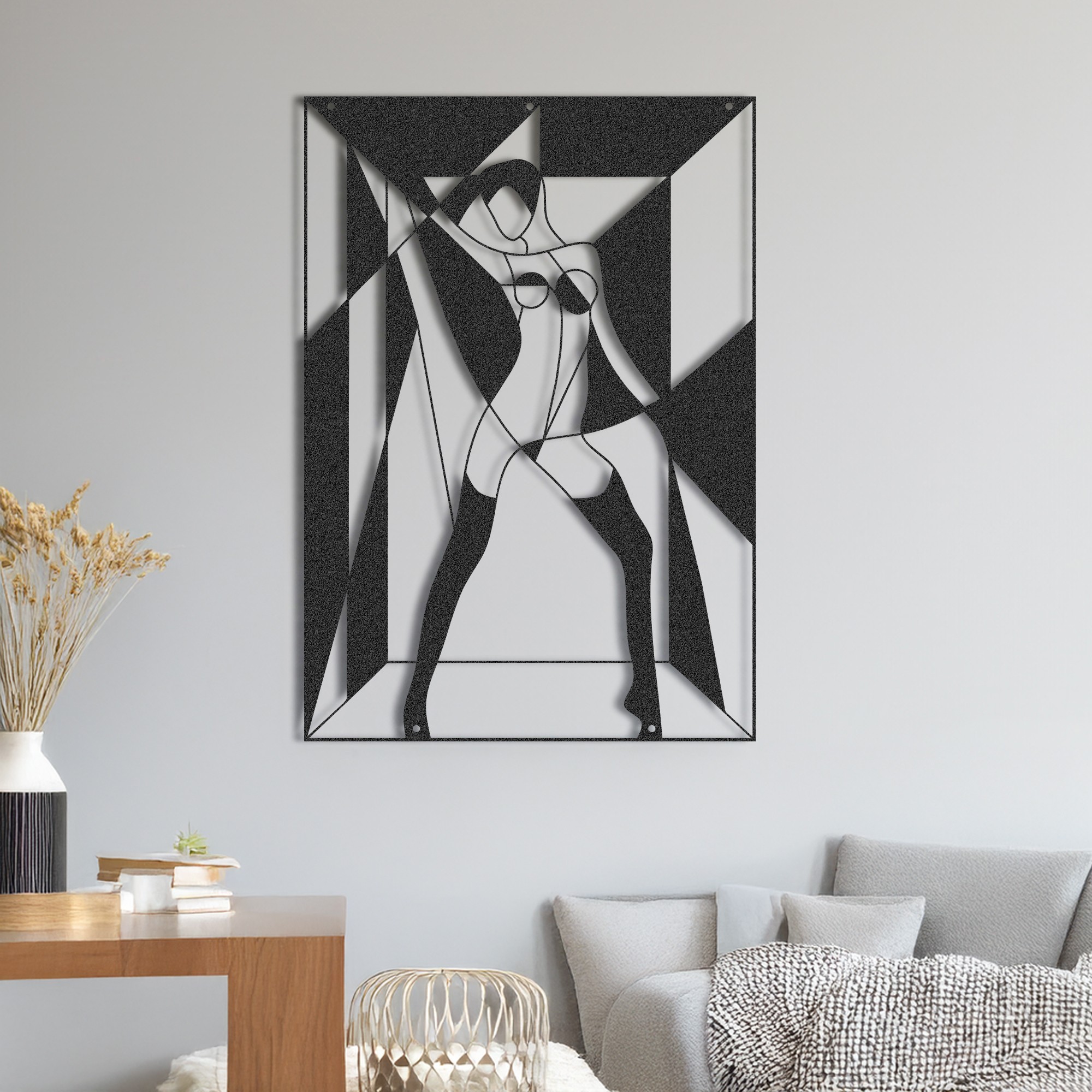 Decoratiune de perete, RT-NMD-066, Dimensiuni: 58,5 x 41 cm, Negru