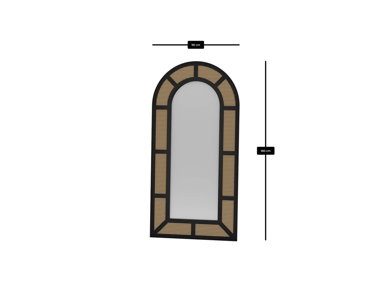 Oglinda Cheval, Hanah Home, Latice, 90x180 cm, MDF , Negru