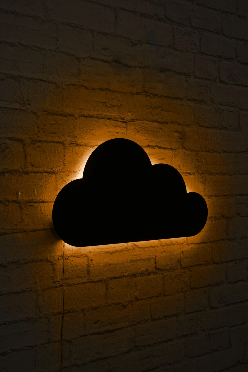 Decoratiune luminoasa LED, Cloud, MDF, 60 LED-uri, Galben - 1 | YEO