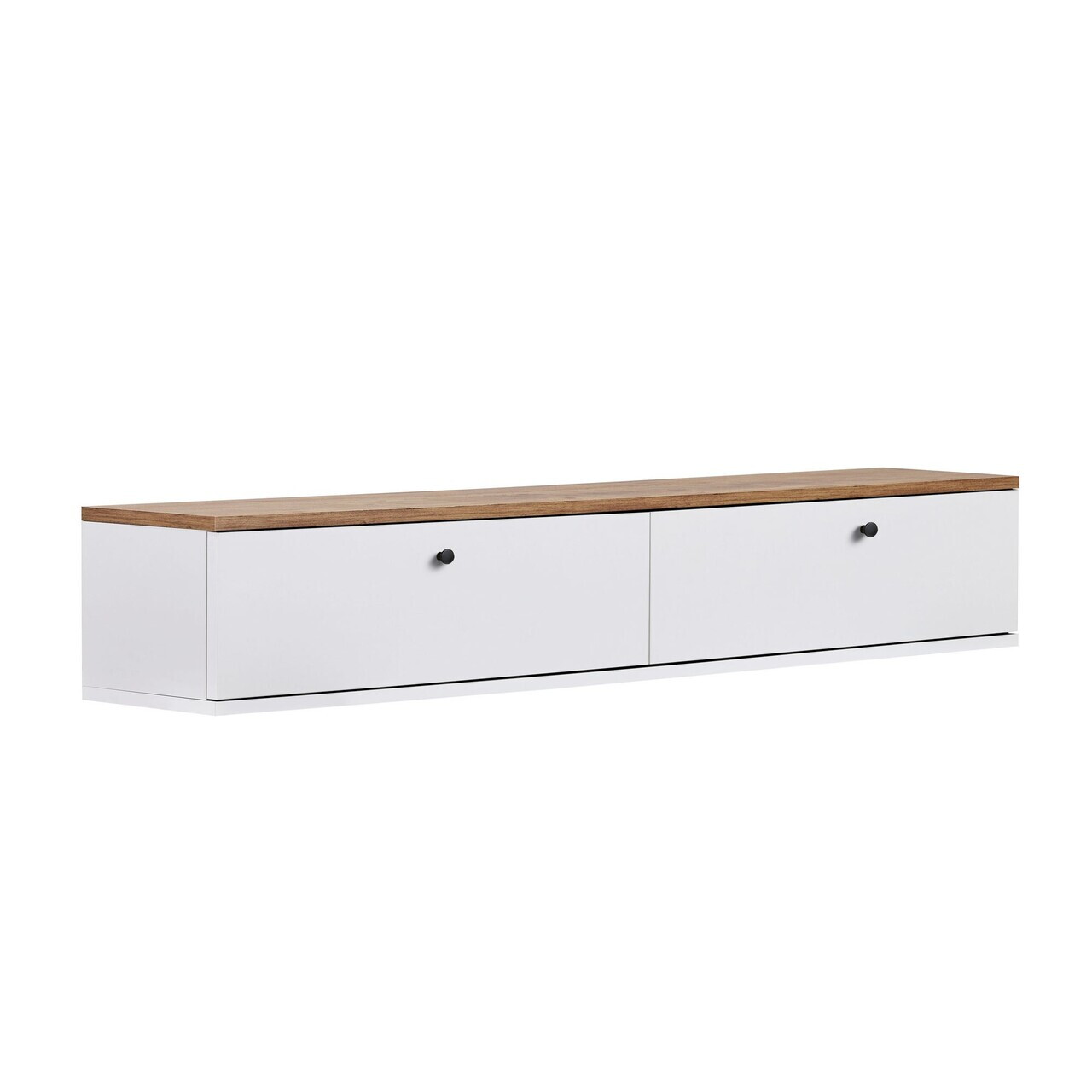 Comoda TV, Nordure, Ligne 160, 160x25x25 cm, Pin Atlantic / Alb — imaginea 6