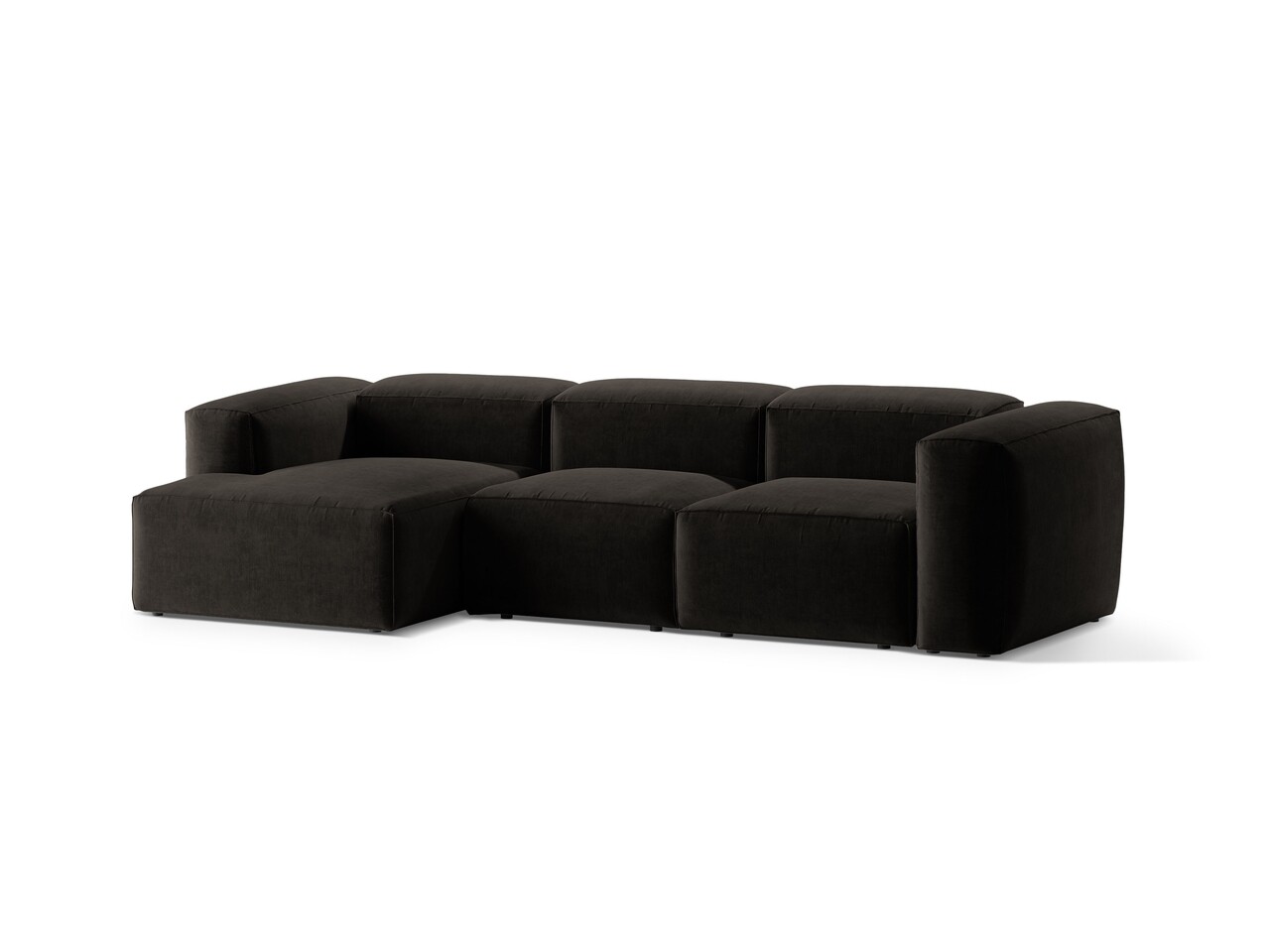 Coltar stanga 3 locuri, Bergamo, Cosmopolitan Design, 304x152x70 cm, tesatura structurata, negru - 1 | YEO