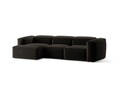 Coltar stanga 3 locuri, Bergamo, Cosmopolitan Design, 304x152x70 cm, tesatura structurata, negru