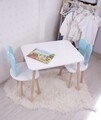 Set masa si scaun pentru copii, Bambini, Bunny Two Chair Set, Albastru bebeluș / Alb