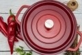 Cratita + capac Home Chef, Heinner, 1.2 l, aluminiu turnat, negru/rosu