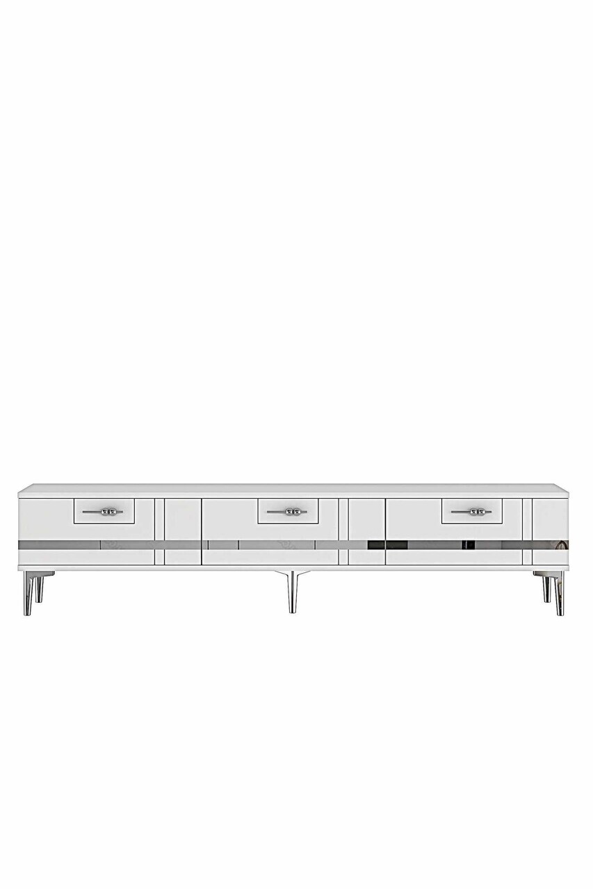 Comoda TV, Hanah Home, Ilay, 180x41x30 cm, Alb / Argintiu — imaginea 6