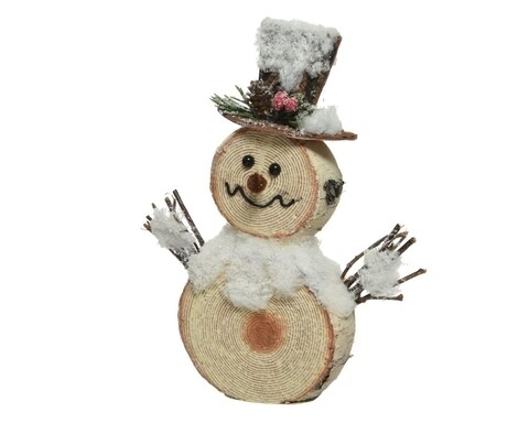 Decoratiune Snowman bark look, Decoris, 4x20x24 cm, spuma, multicolor Decoris