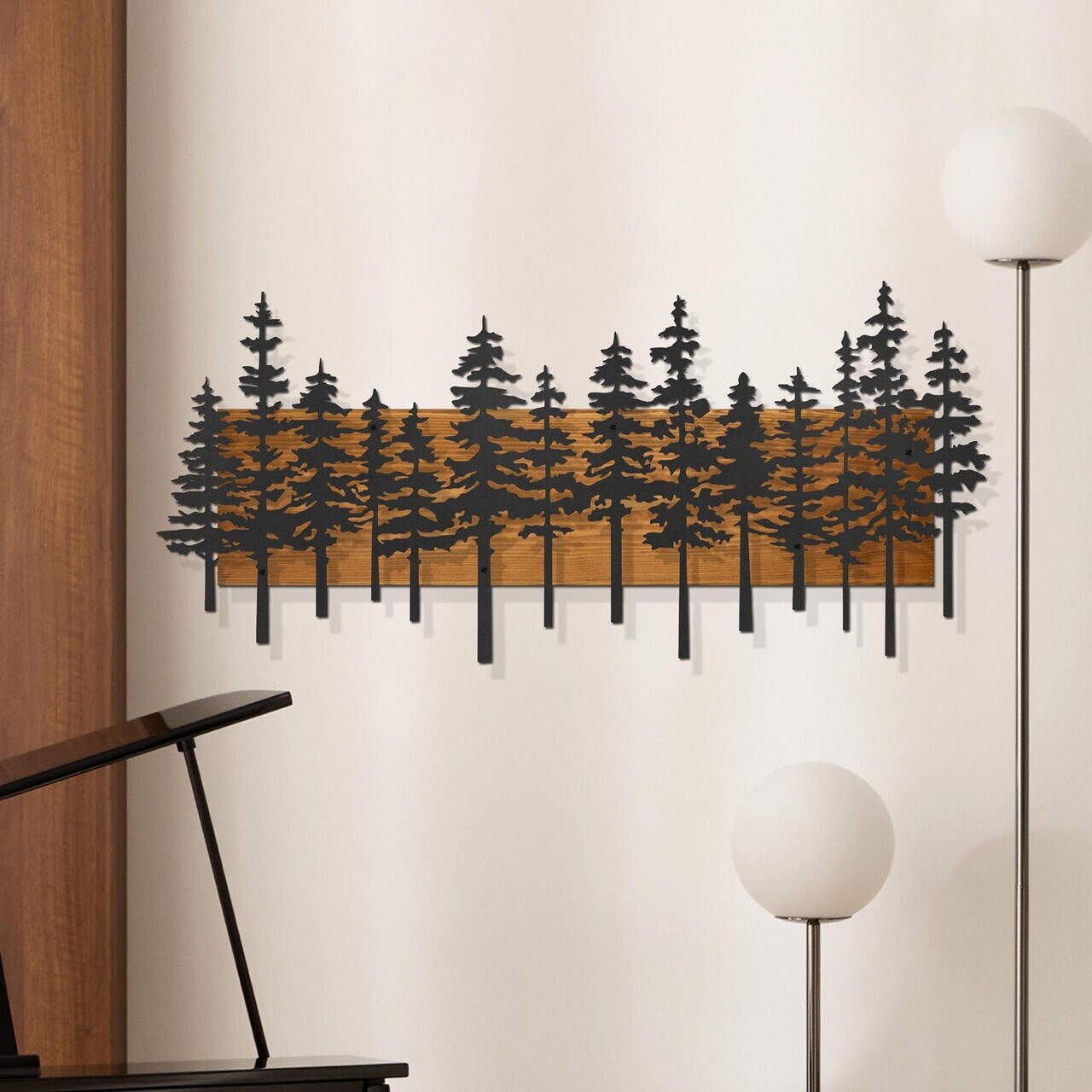Decoratiune de perete, Nordic Pine, Cadru: Lemn (Grosime: 2 cm), Nuc negru — imaginea 3