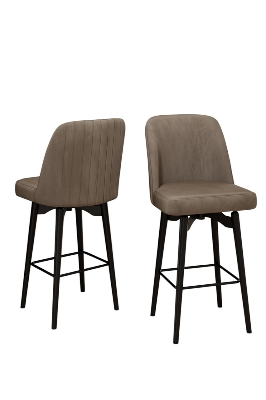 Set scaune 6 piese, Hanah Home, Evax, Cappuccino / Negru — imaginea 2