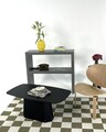 Masuta de cafea, Rotexa, Lilyum Large, 100x42x54 cm, MDF , Negru