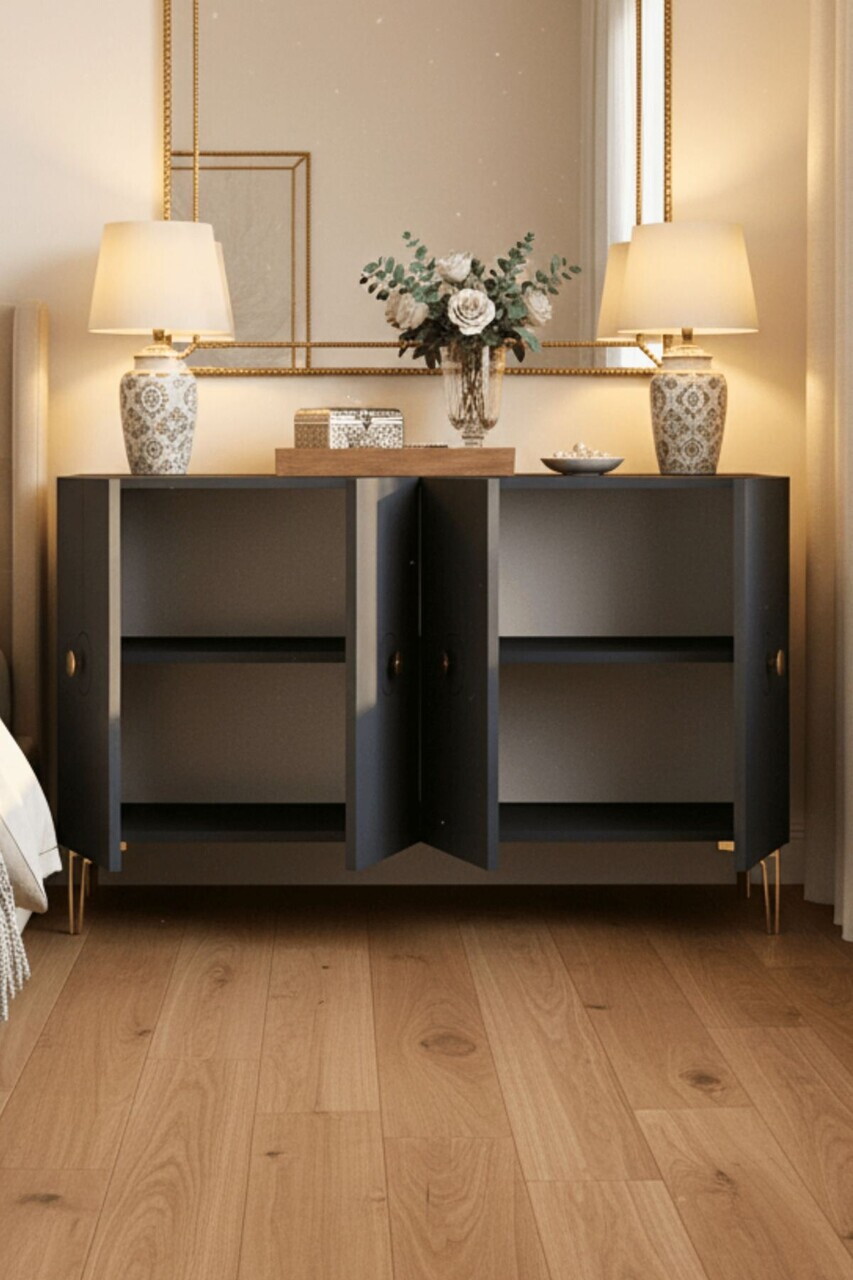 Consola, Hanah Home, Enlem 120, 120x75x32 cm, Antracit — imaginea 3