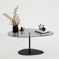 Masuta de cafea, Neostill, Porto, 90x40x60 cm, Sticla temperata, Gri închis/negru