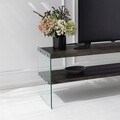 Comoda TV, Neostill, Aqua TV, 140x45x35 cm, Sticla temperata, Antracit