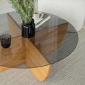 Masuta de cafea, Neostill, Lily Wood, 90x30x90 cm, Blat: 100% STICLA CALITA, Stejar