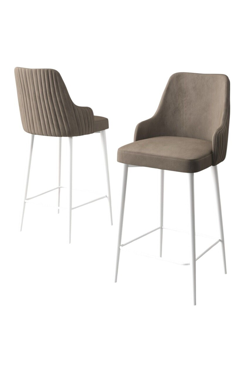Set scaune  de bar 4 piese, Hanah Home, Tera, Cappuccino / Alb — imaginea 2