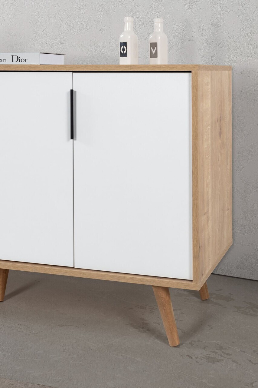 Consola, Hanah Home, Sırma 4515, 150x82x44 cm, PAL, Stejar Safir / Alb — imaginea 4