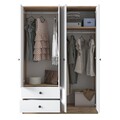 Dulap pentru haine, Rani,  BA108 - 2067, 120 x 170 x 42.5 cm, pal melaminat, nuc/alb