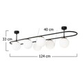 Lustra, Abakus - 4911, Opviq, 124 x 40 x 33 cm, 6 x E27, 40W, negru/alb