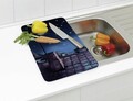 Set 2 protectii pentru aragaz Maximex, Moon Cat, 52x30 cm, sticla, multicolor