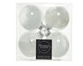 Set 4 globuri White feather, Decoris, Ø7 cm, sticla, alb
