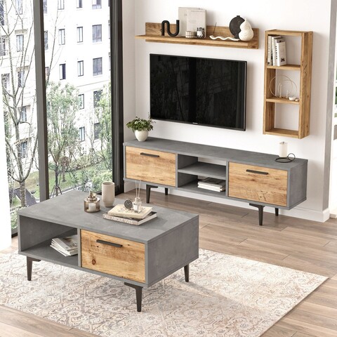 Set mobilier living, locelso, ms5-ga, pin atlantic / antracit