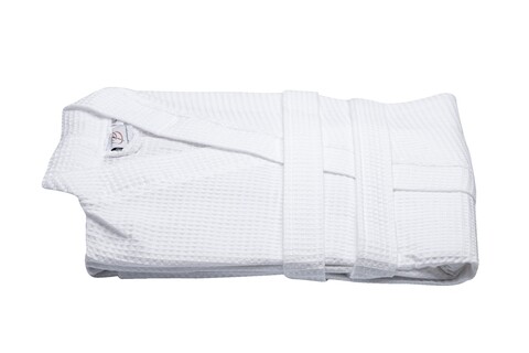 Halat de baie pentru SPA, Waffle, marime universala, 100% bumbac Pure Cotton, 220 gr/mp, alb Guest