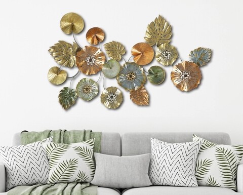 Decoratiune de perete Leaf, Mauro Ferretti, 117×74 cm, fier, multicolor