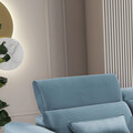 Coltar extensibil dreapta 4 locuri ELTAP, Foble, 267x196x100 cm, lemn/poliester, albastru deschis