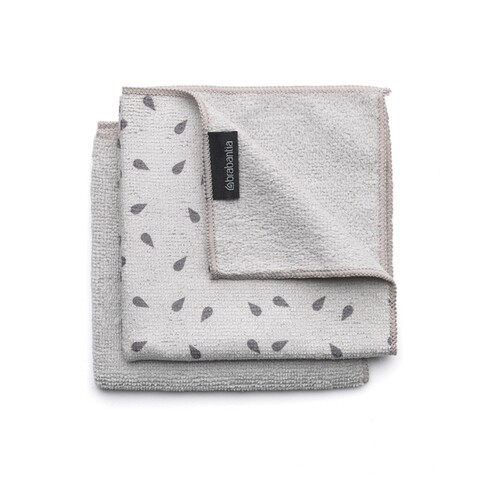 Set 2 lavete, Brabantia, 30 x 30 cm, microfibra, gri