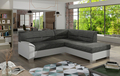 Coltar extensibil dreapta 4 locuri ELTAP, BR13, Bergen, 247x214x83 cm, lemn/poliester, gri inchis/alb