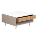 Masuta de cafea, Mod Design, Silla, 80x40x80 cm, Stejar / Alb