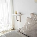 Raft de perete, Neostill, Reve, 35x35 cm, Lemn masiv, Aur/Alb