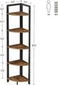 Etajera de colt, Vasagle, 30 x 30 x 150 cm, PAL/fier, maro rustic