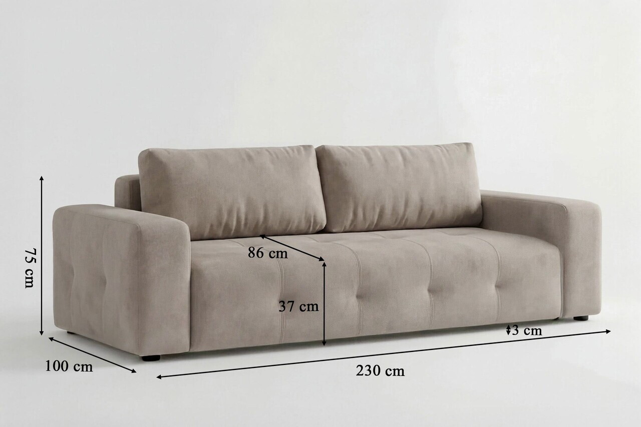 Canapea 3 locuri, Atelier del Sofa, 560ARE5338, Bej — imaginea 7