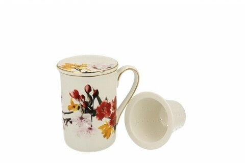 Cana cu infuzor Japan, Duo, 370 ml, portelan, multicolor