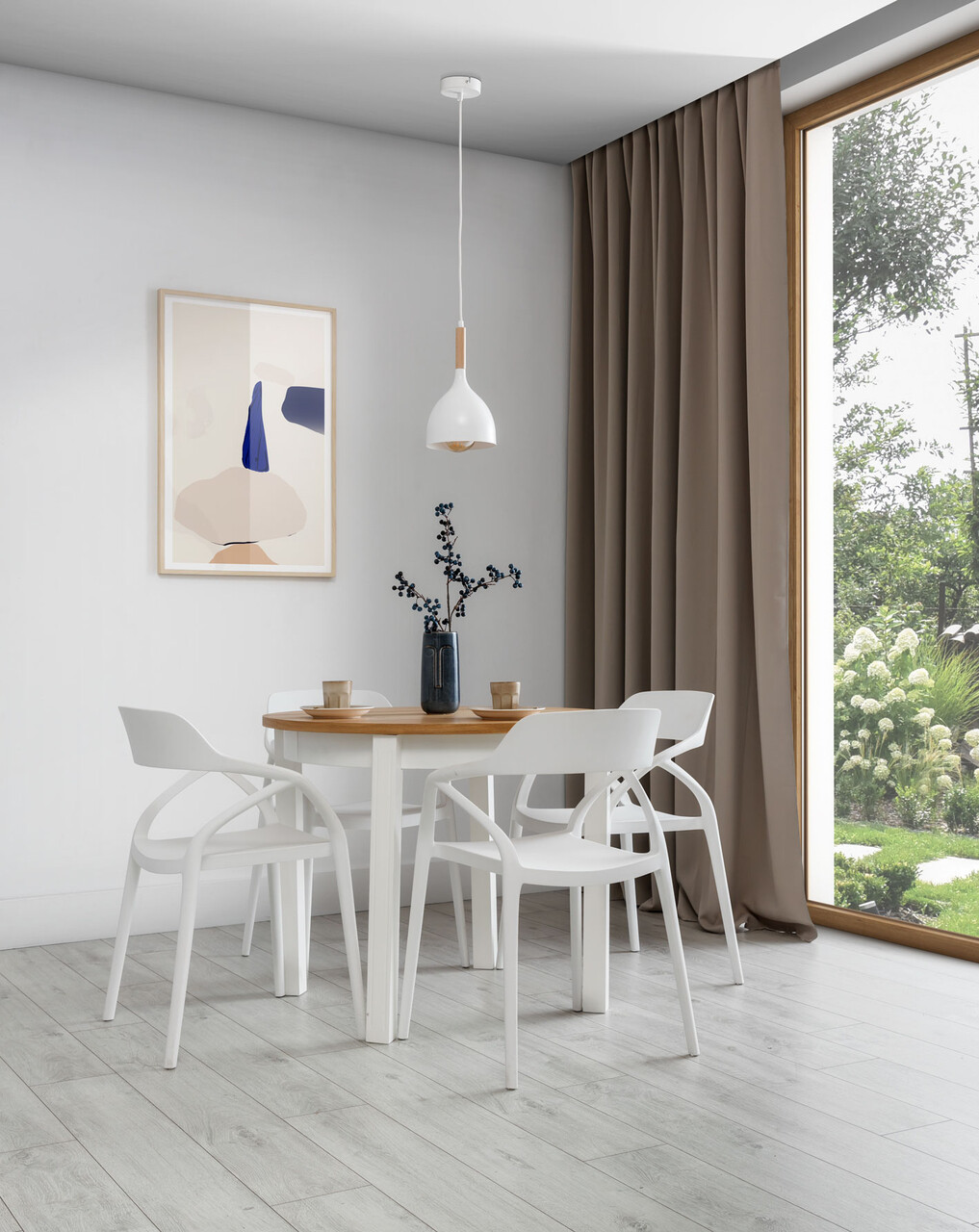 Lustra ELTAP, Woldes, 17x110 cm, 1xE27, 15W, otel, alb/natur - 1 | YEO