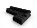Coltar modular dreapta 4 locuri, Bellis, Micadoni Home, BL, 285x157x63 cm, catifea, negru