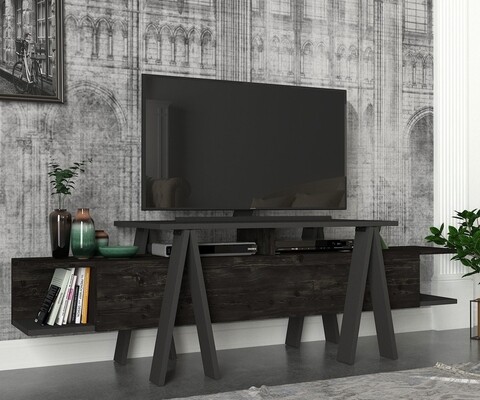Comoda TV Aspero Anthracite, Talon, 180 X 31.3 X 75 Cm, Negru/antracit