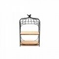 Suport cu 2 sertare Bird Cage, Bedora, 30x48x15 cm, lemn/metal, natur/negru