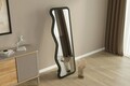 Oglinda decorativa, Siam, Asel, 50x160x2.2 cm, MDF , Negru