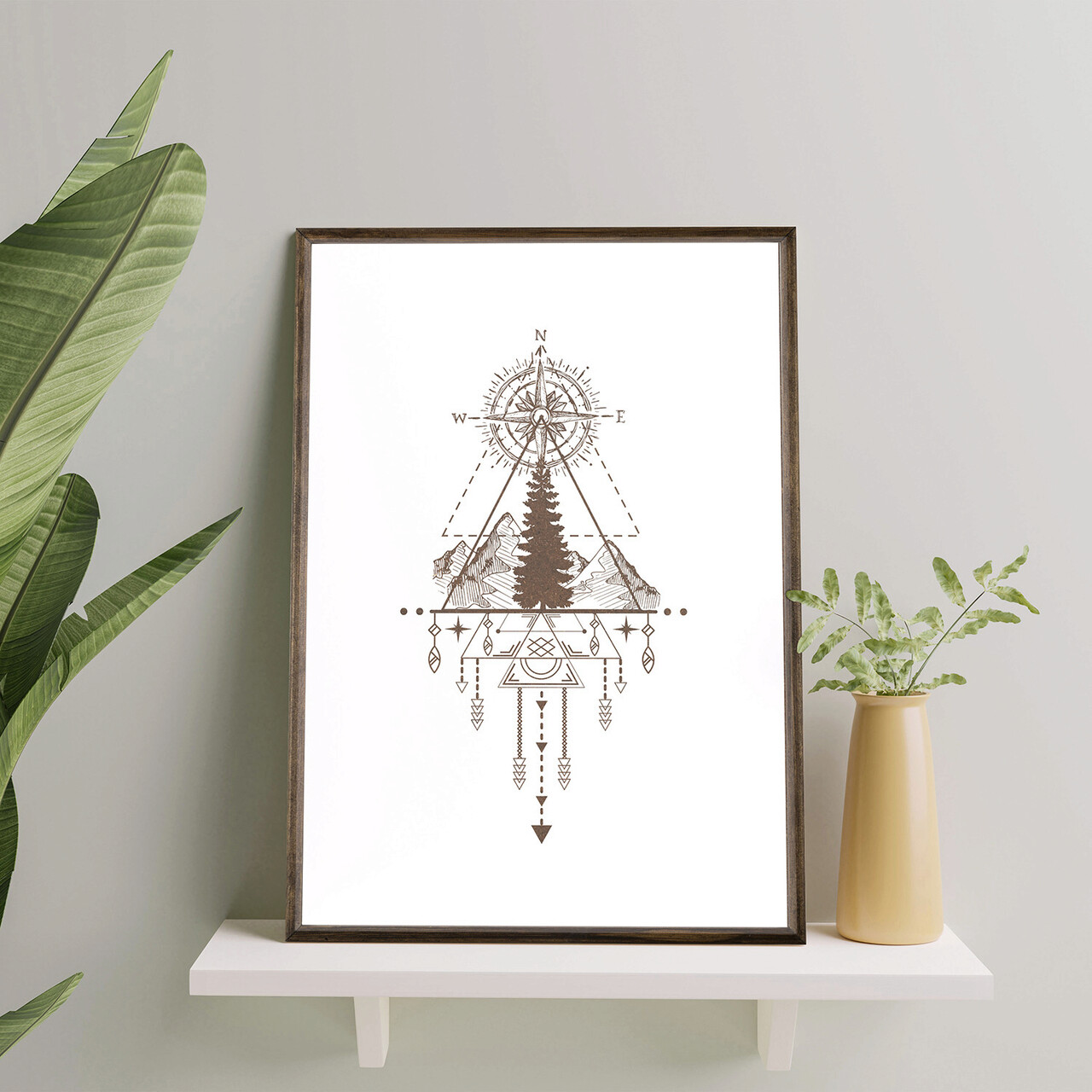 Tablou decorativ TD076 Lemn Desenat manual Natural