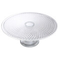 Platou cu picior pentru tort Cristal, Domotti, 36 cm, sticla, transparent