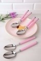 Set 6 linguri, Kosova, Pink, inox, 22 cm