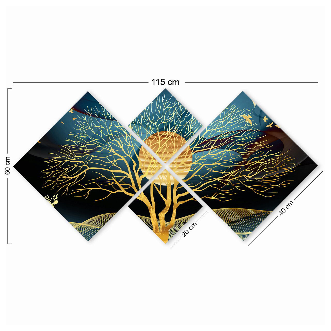 Set 4 tablouri decorative, 4MDF1613489353, MDF, Imprimat UV, Multicolor