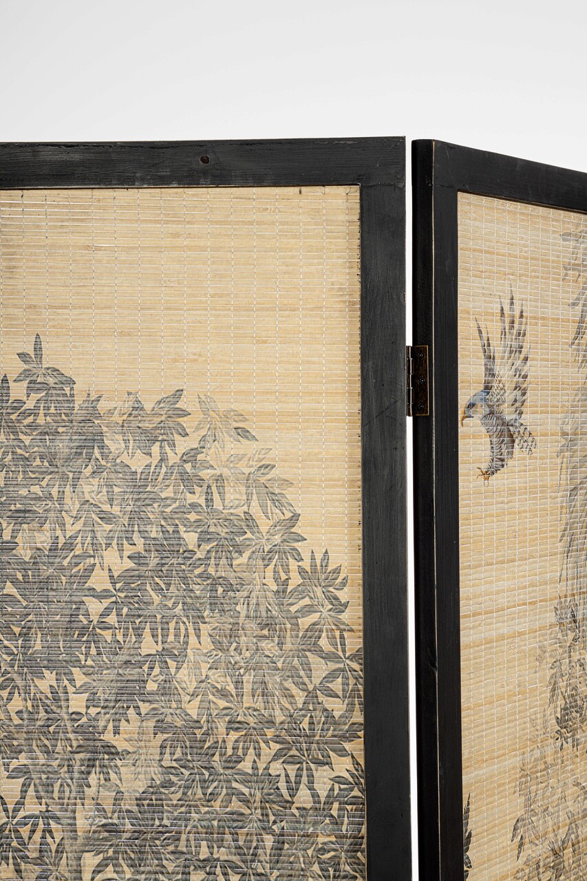 Paravan decorativ / despartitor camera Namika, Bizzotto, 120 x 2 x 180 cm, bambus/lemn de brad
