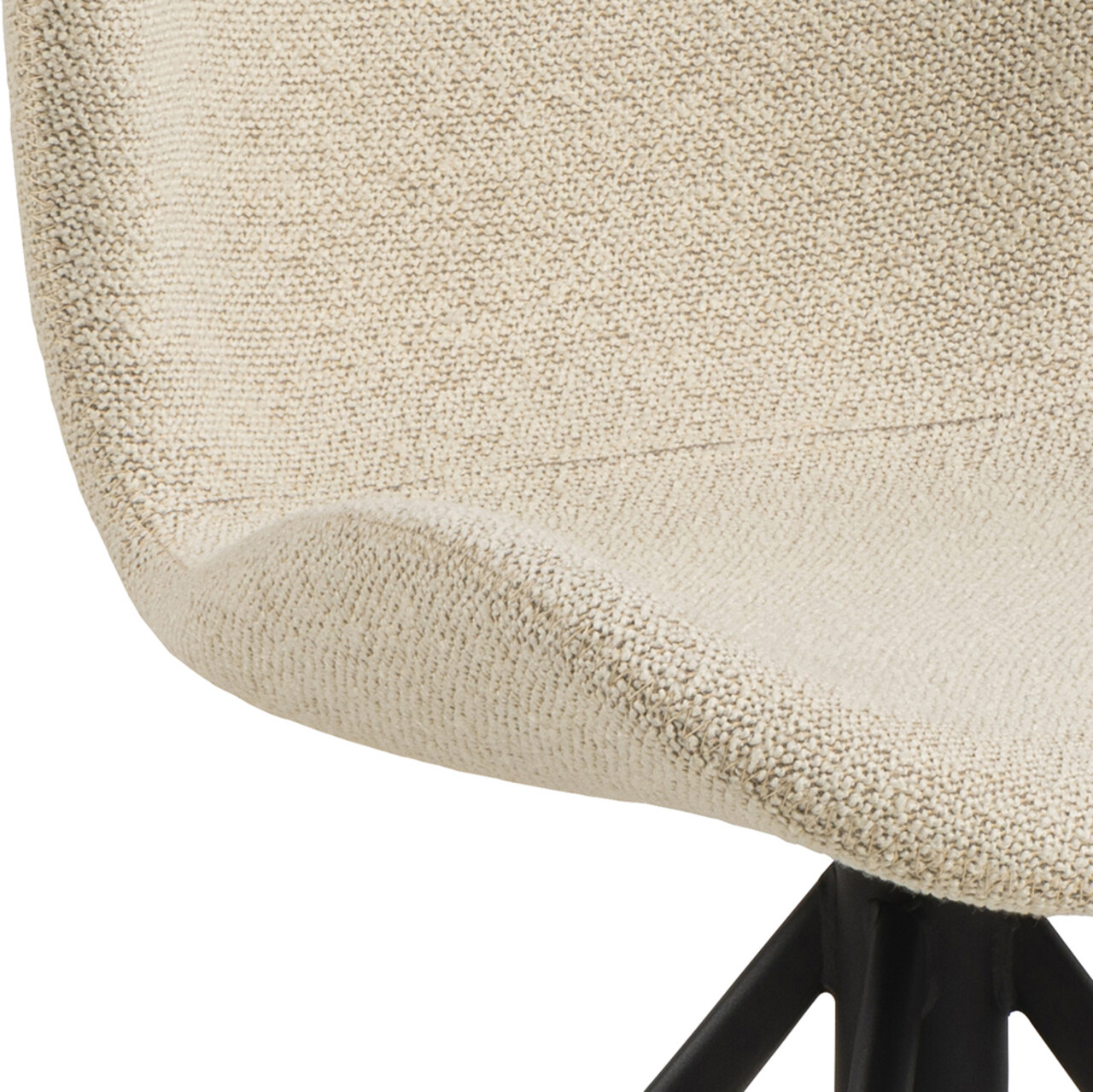 Scaun Batilda -A1, Actona, 46.5x53x81 cm, rotativ, tesatura Boucle/otel, crem - view 2