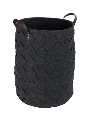 Cos pentru rufe, wenko, trovo, 40 x 40 x 60 cm, 75 l, poliester, antracit