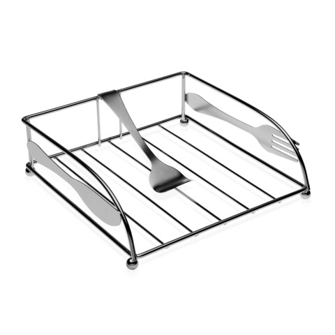 Suport pentru servetele solis cutlery, versa, 18 x 18 x 5.8 cm, otel, argintiu
