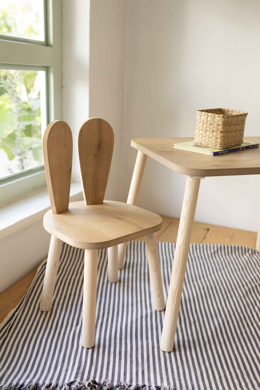 Set masa si scaun pentru copii, Bambini, Bunny One Chair Set, Maro - 2 | YEO