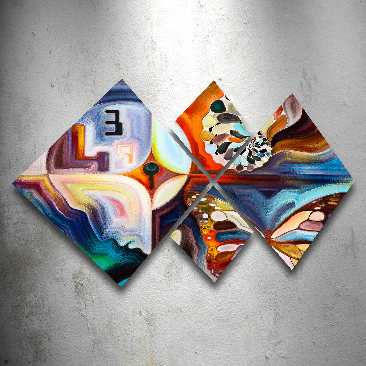 Set 4 tablouri decorative, 4MDF1327589420, MDF, Imprimat UV, Multicolor - 1 | YEO