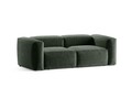 Canapea 2 locuri, Bergamo, Cosmopolitan Design, 224x108x70 cm, tesatura structurata, verde muschi